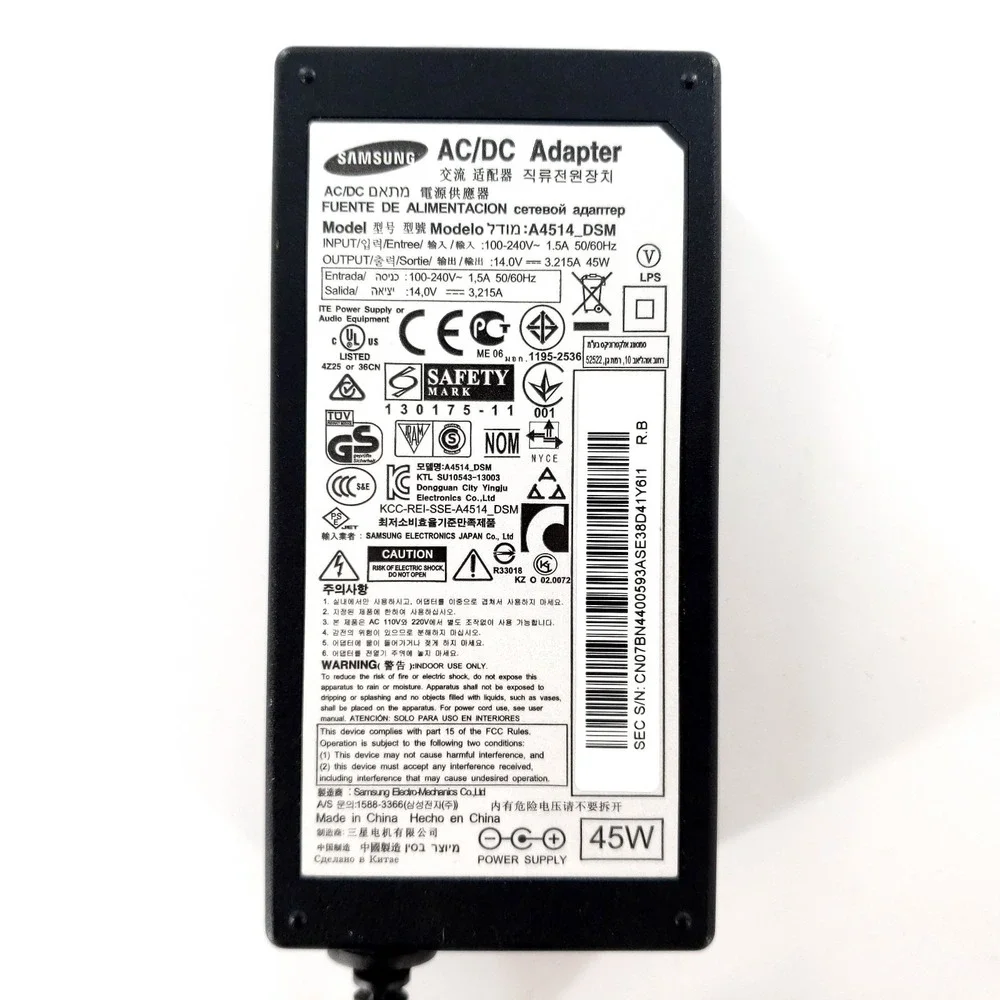 Genuine Samsung 45W AC Adapter Power Supply Charger A4514_DSM 14.0V Tested Works